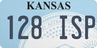 KS license plate 128ISP