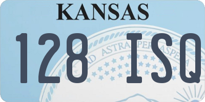KS license plate 128ISQ