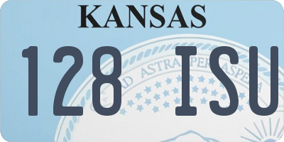 KS license plate 128ISU