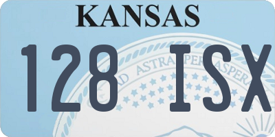 KS license plate 128ISX