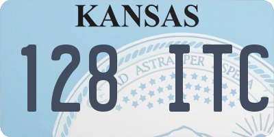 KS license plate 128ITC