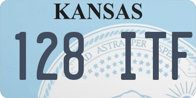 KS license plate 128ITF