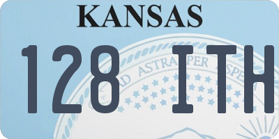 KS license plate 128ITH