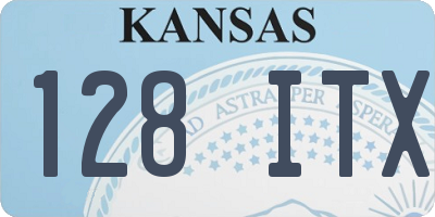 KS license plate 128ITX