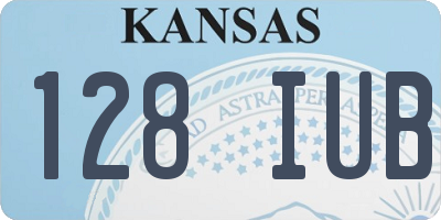 KS license plate 128IUB