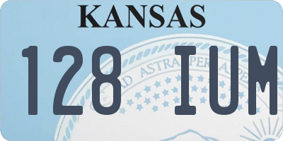 KS license plate 128IUM