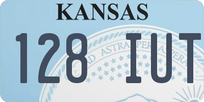 KS license plate 128IUT