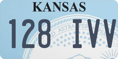 KS license plate 128IVV