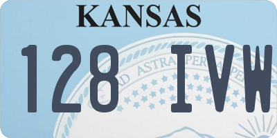 KS license plate 128IVW