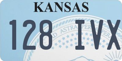 KS license plate 128IVX