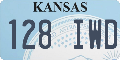 KS license plate 128IWD
