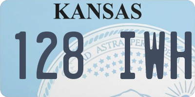 KS license plate 128IWH