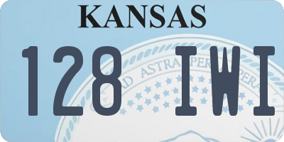 KS license plate 128IWI