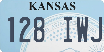 KS license plate 128IWJ