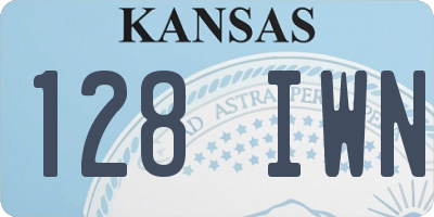 KS license plate 128IWN