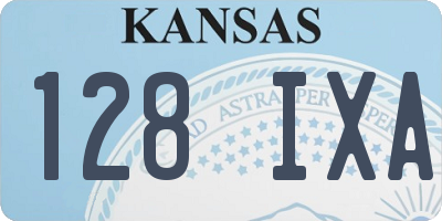 KS license plate 128IXA