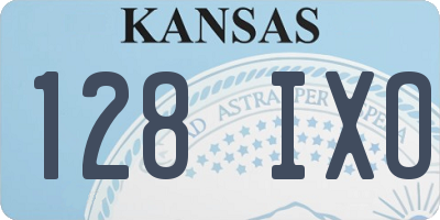 KS license plate 128IXO