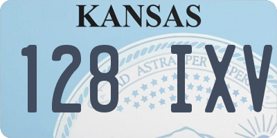 KS license plate 128IXV