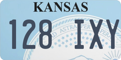 KS license plate 128IXY