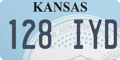 KS license plate 128IYD