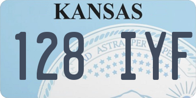 KS license plate 128IYF