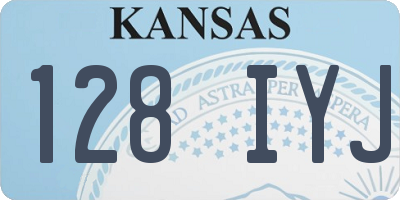 KS license plate 128IYJ