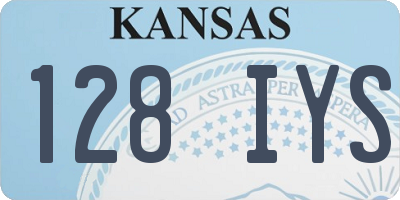 KS license plate 128IYS