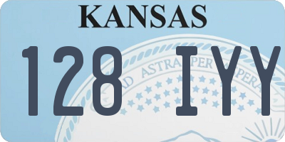 KS license plate 128IYY