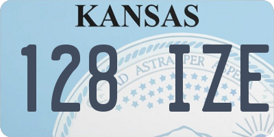 KS license plate 128IZE