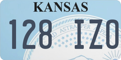 KS license plate 128IZO