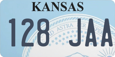 KS license plate 128JAA