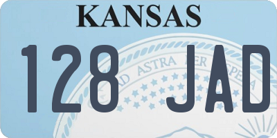 KS license plate 128JAD