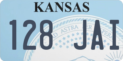 KS license plate 128JAI