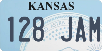 KS license plate 128JAM