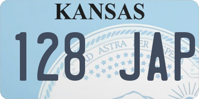 KS license plate 128JAP