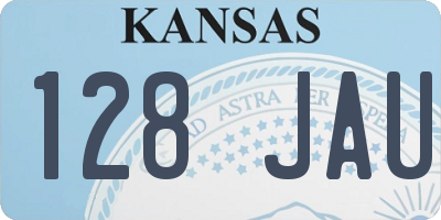 KS license plate 128JAU