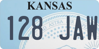 KS license plate 128JAW