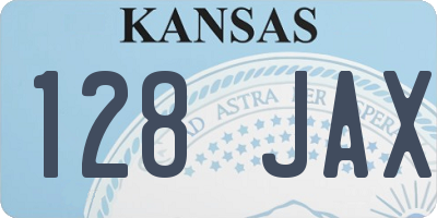 KS license plate 128JAX