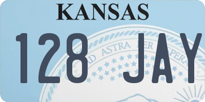 KS license plate 128JAY