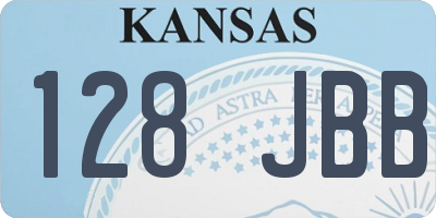 KS license plate 128JBB