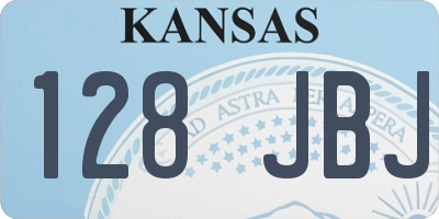 KS license plate 128JBJ