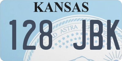 KS license plate 128JBK