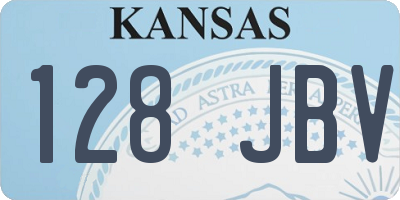 KS license plate 128JBV