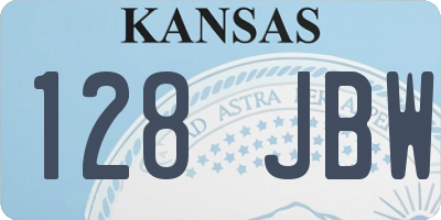 KS license plate 128JBW