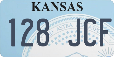 KS license plate 128JCF