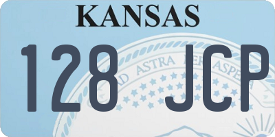 KS license plate 128JCP