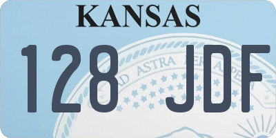 KS license plate 128JDF