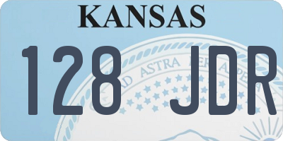 KS license plate 128JDR