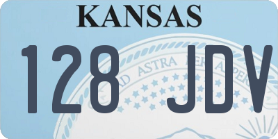 KS license plate 128JDV