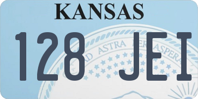 KS license plate 128JEI